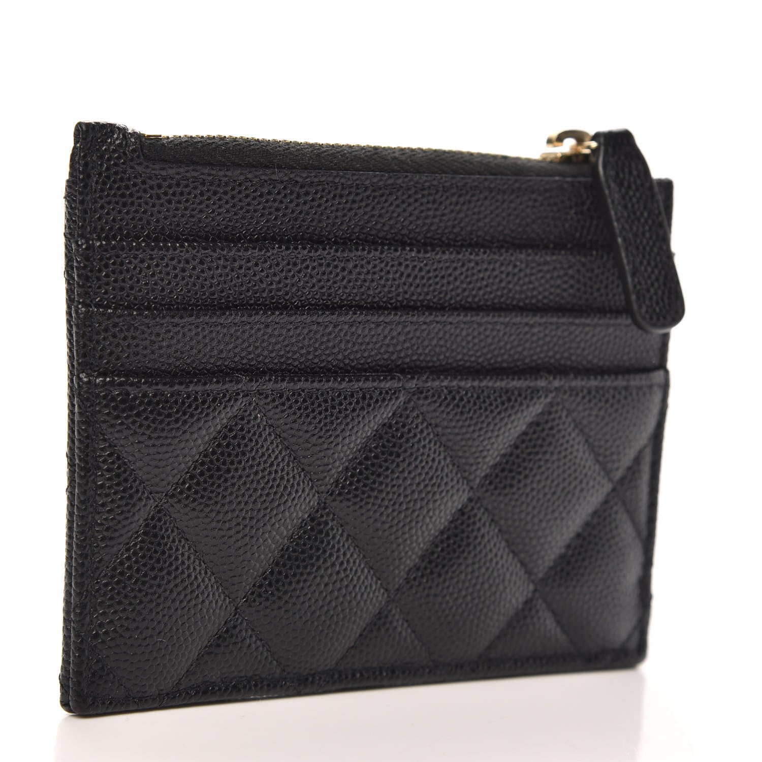 Chanel Caviar Quilted CC Zip Card Holder Black 3 of 8