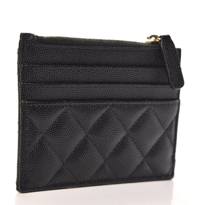 Chanel Caviar Quilted CC Zip Card Holder Black 3 of 8