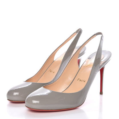 Christian Louboutin Patent Fifi Sling 85 Pumps 39.5 Grey 3 of 7
