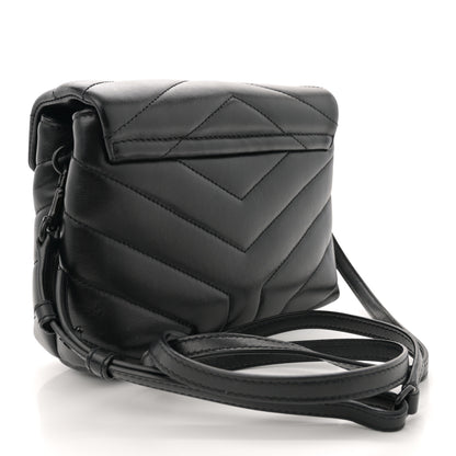 Saint Laurent Calfskin Y Quilted Monogram Monochrome Toy Loulou Crossbody Bag Black 3 of 10