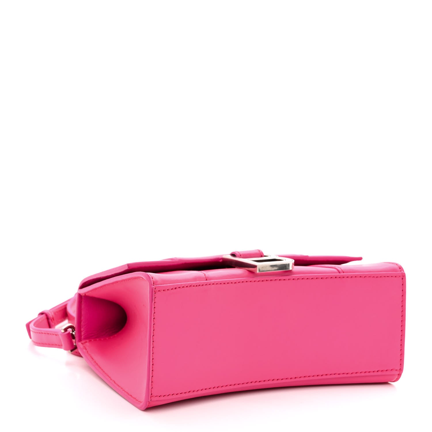 Balenciaga Shiny Box Calfskin Hourglass Top Handle Bag XS Acid Fuchsia 4 of 9