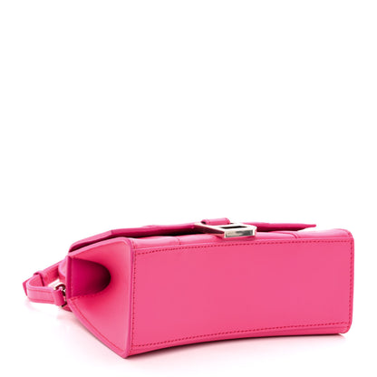 Balenciaga Shiny Box Calfskin Hourglass Top Handle Bag XS Acid Fuchsia 4 of 9