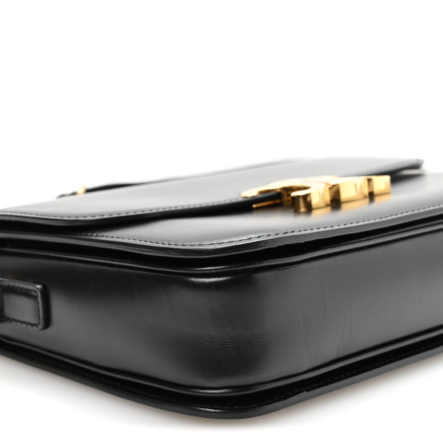 Celine Shiny Calfskin Medium Triomphe Black 9 of 10