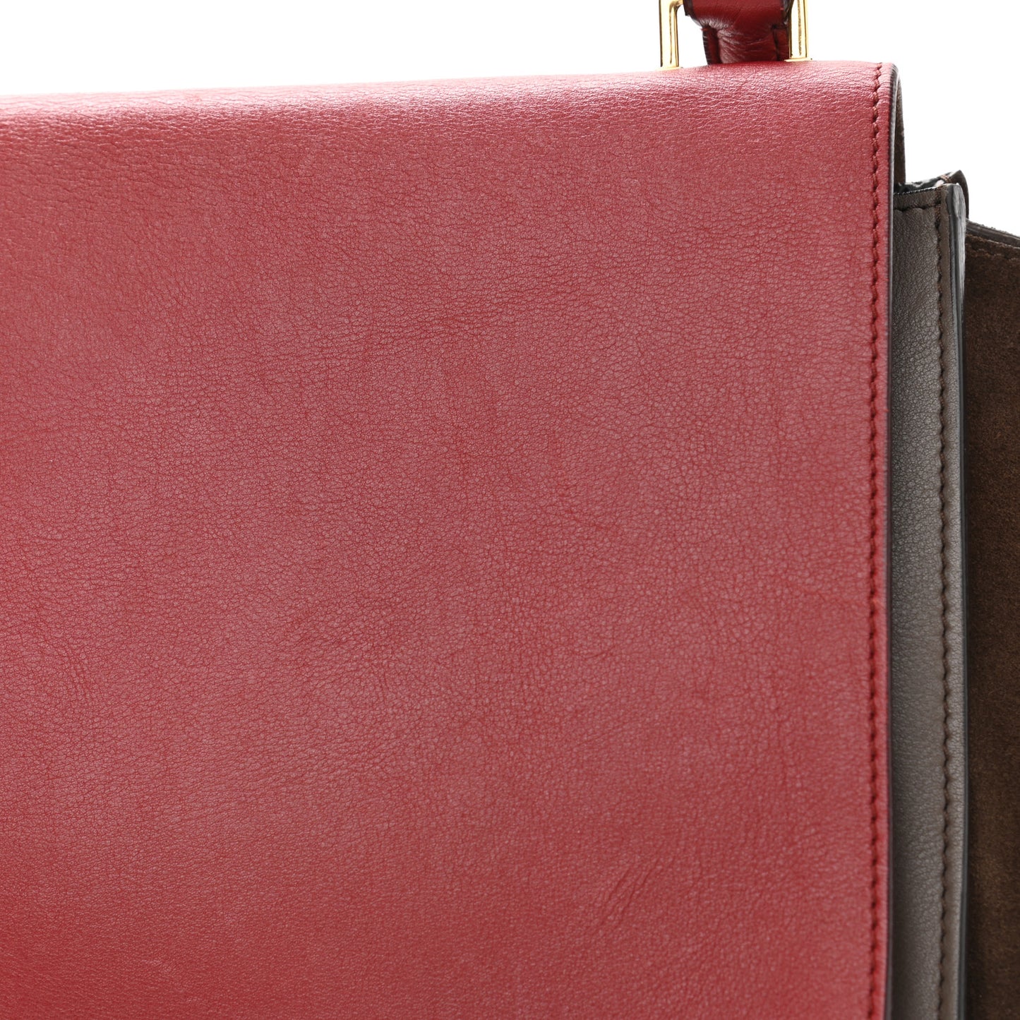 Smooth Calfskin Suede Large Tri-Color Trapeze Taupe