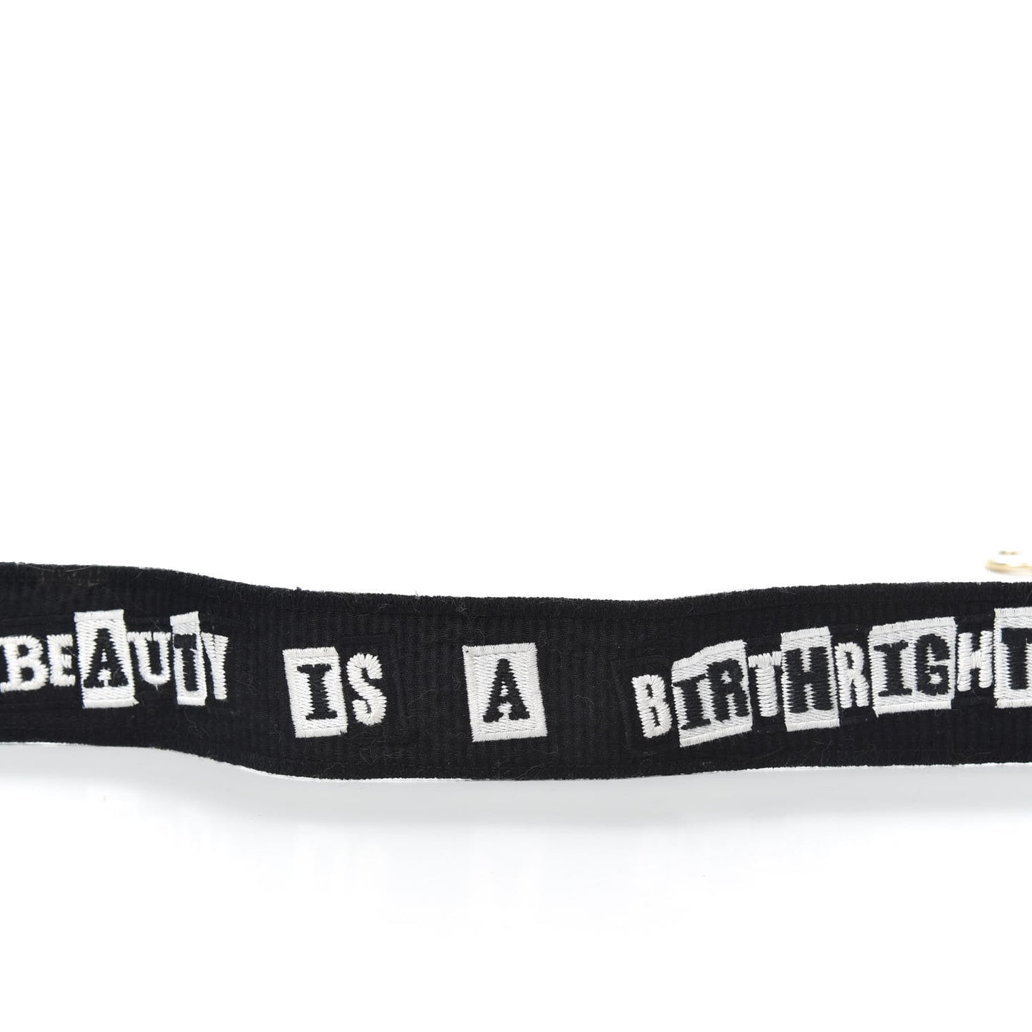 X JAMIE REID Canvas Embroidered Rockstud Guitar Strap Black