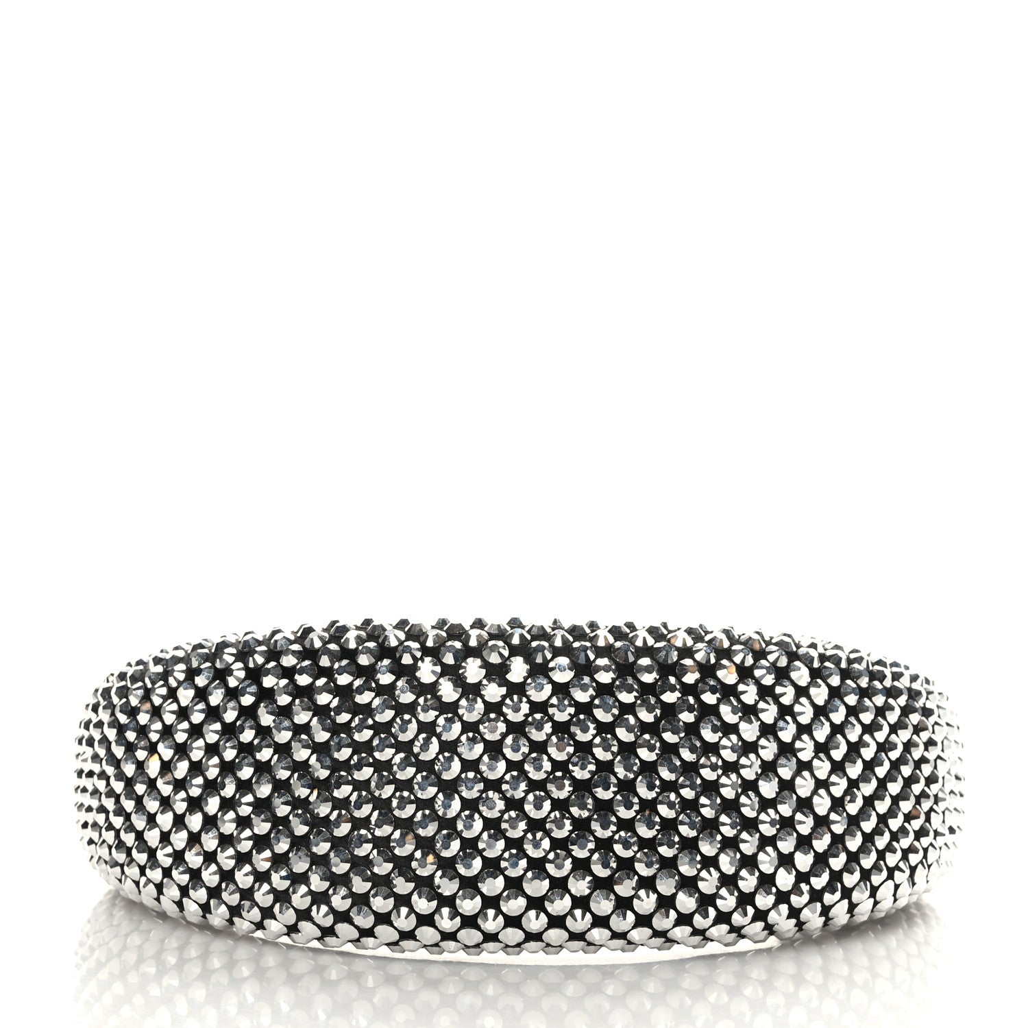 Prada Satin Crystal Embellished Headband Metal 3 of 4