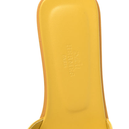 Hermes Calfskin Oran Sandals 36.5 Ocre Jaune 6 of 9