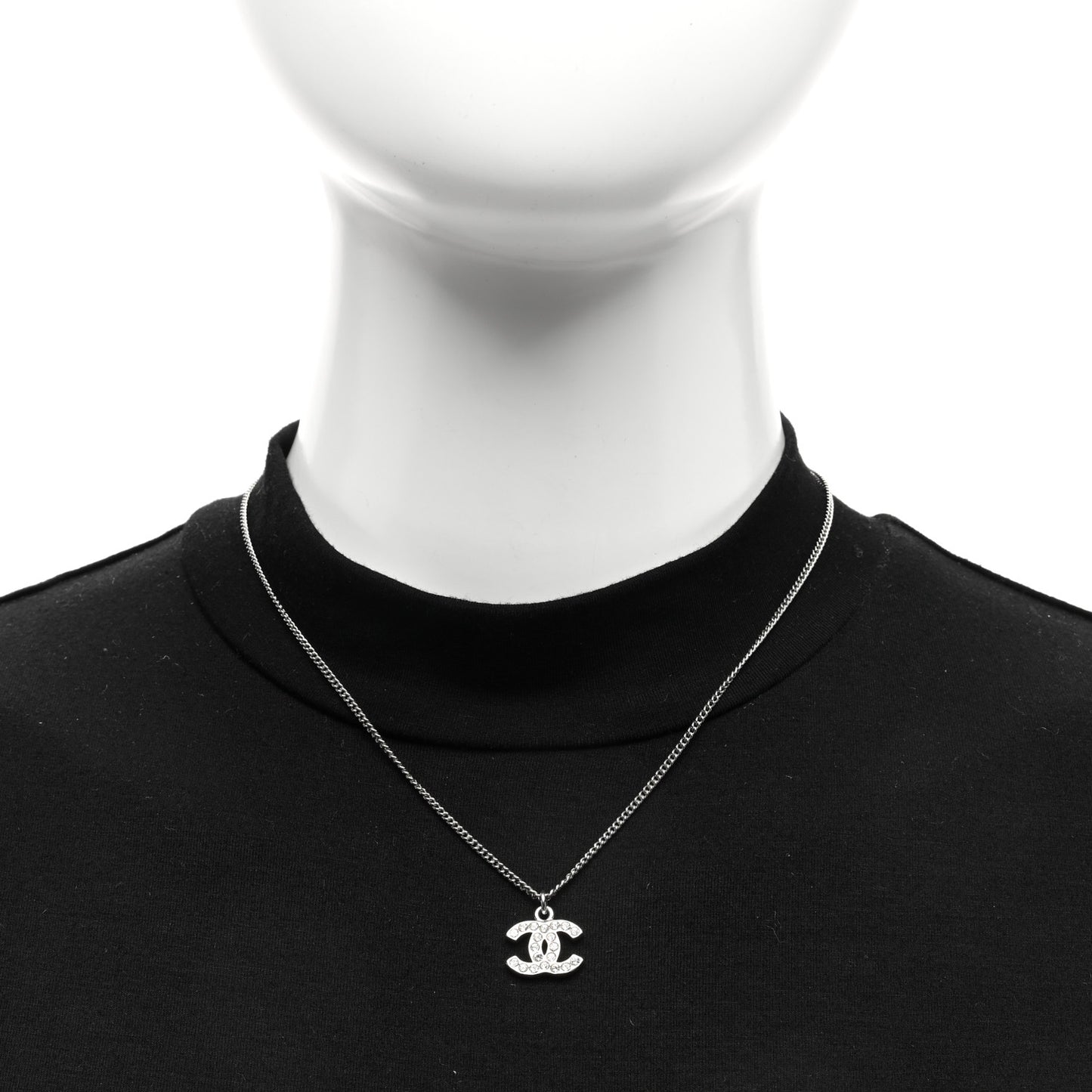 Crystal Timeless CC Necklace Silver