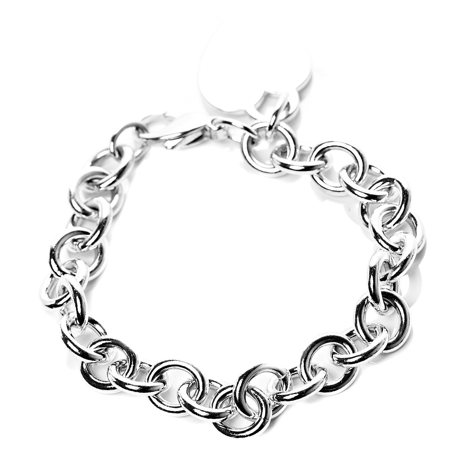 Tiffany Sterling Silver Heart Tag Charm Bracelet 3 of 6