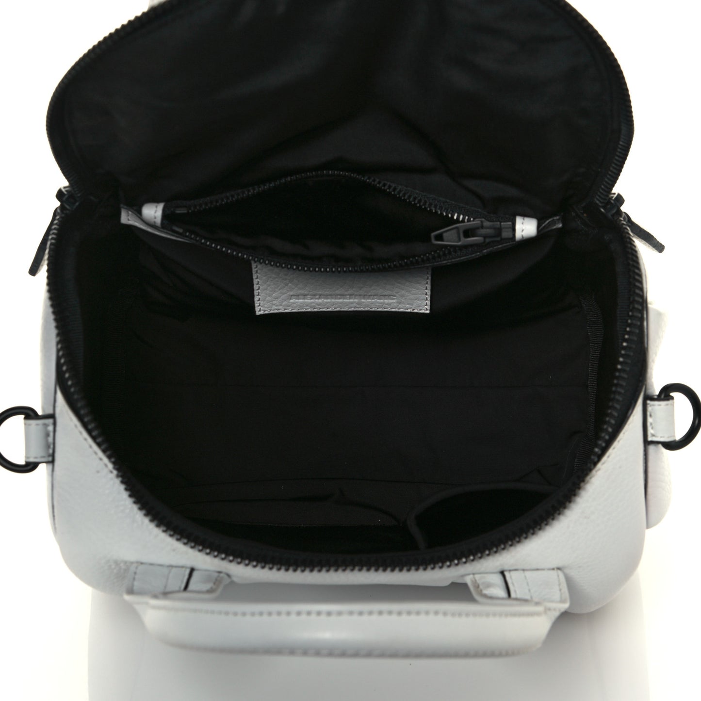 Pebbled Lambskin Rockie White Black Hardware
