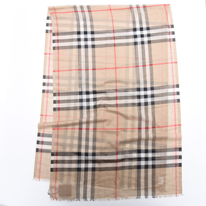 Burberry Wool Silk Gauze Giant Check Lightweight Scarf Archive Beige 2 of 4