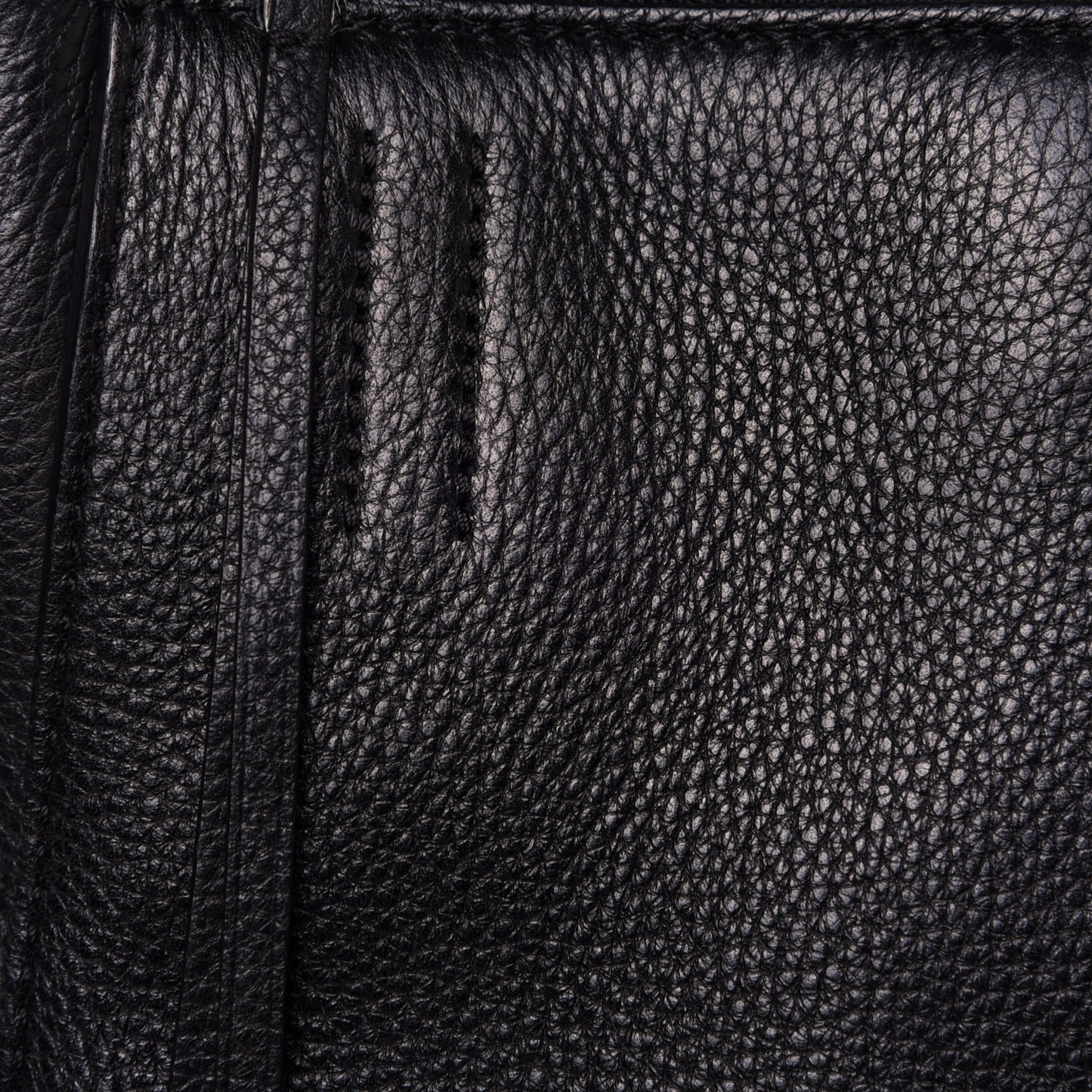 Grained Calfskin Medium Edge Shoulder Bag Black