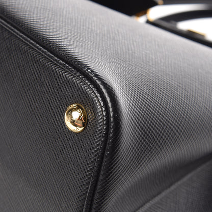 Prada Saffiano Cuir Large Double Bag Black Cipria 12 of 16