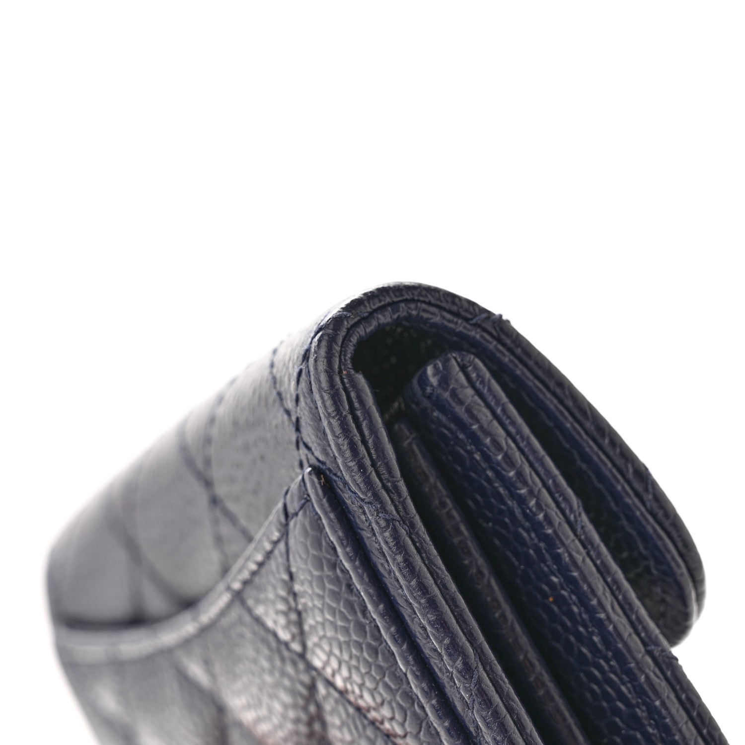 Chanel Caviar Quilted Flap Card Holder Wallet Navy 10 of 11