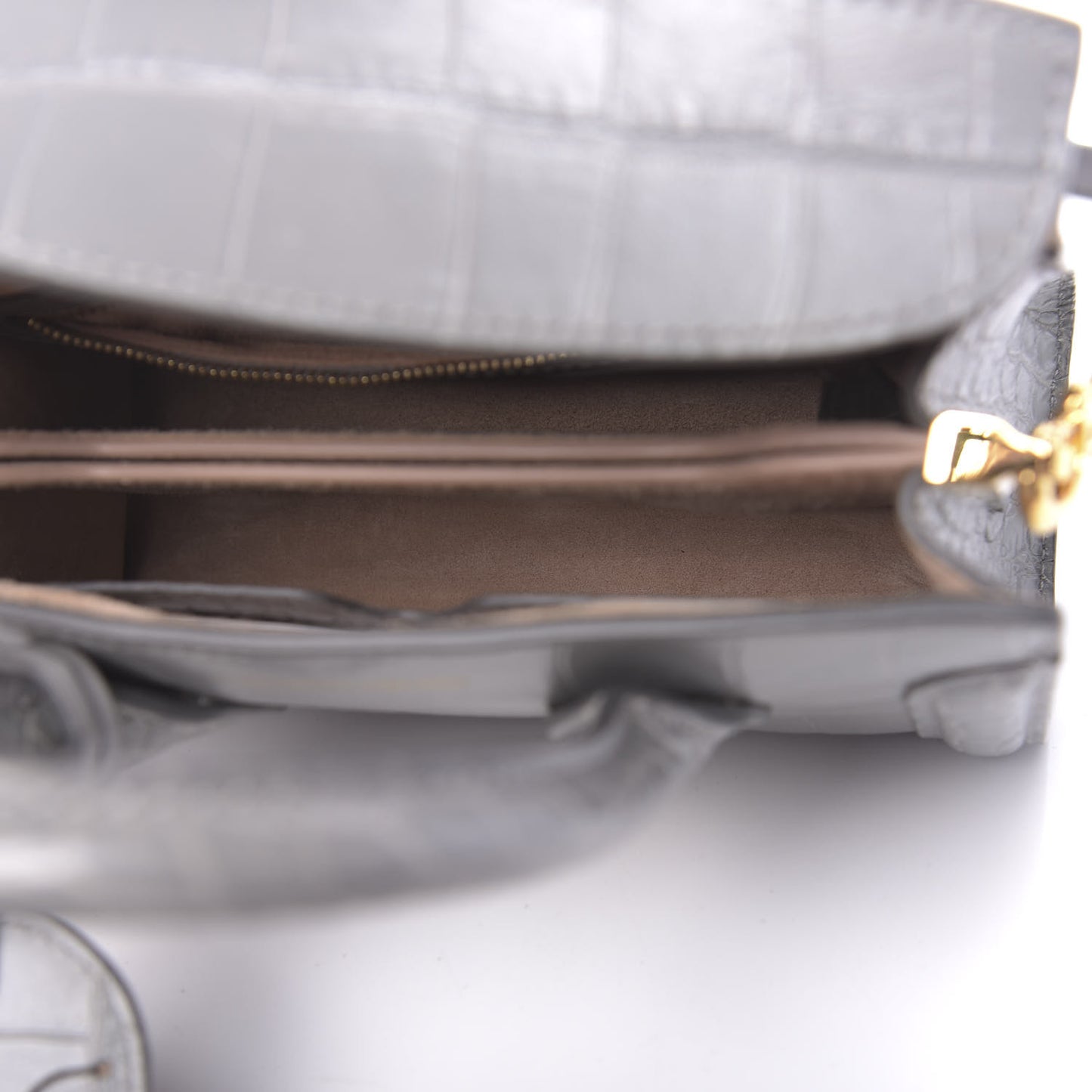 Calfskin Crocodile Embossed Mini Heroine 21 Smog