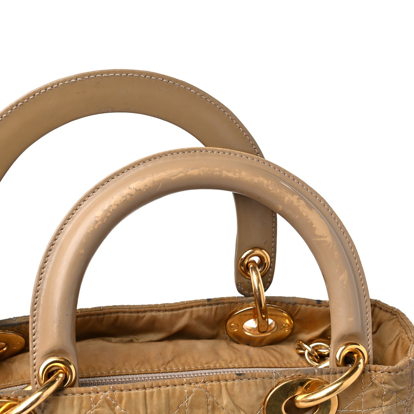 Nylon Cannage Medium Lady Dior Beige