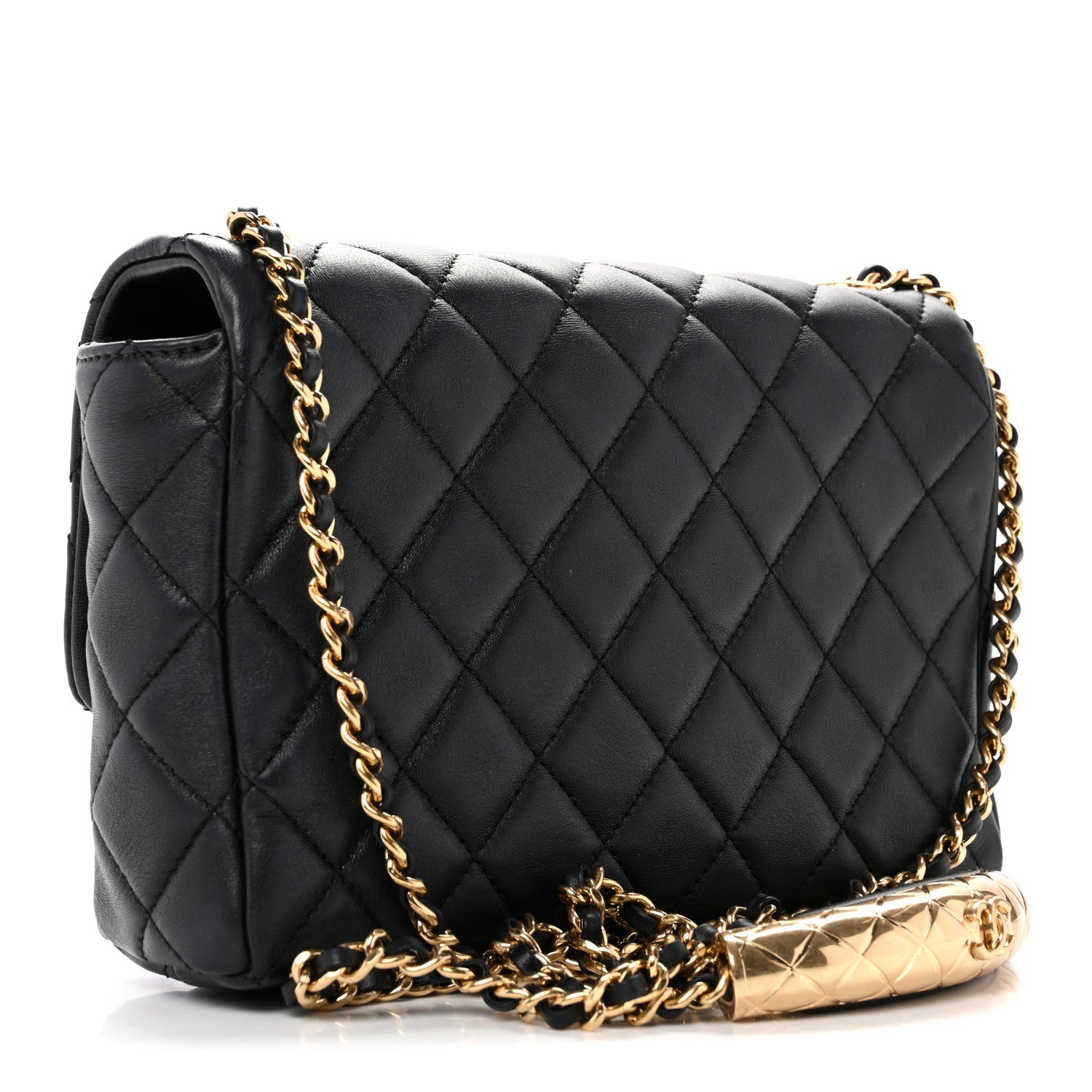 Chanel Lambskin Quilted Mini Quilted Handle Crush Flap Black 3 of 13