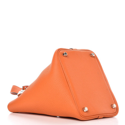 Hermes Taurillon Clemence Picotin Lock 18 PM Orange 4 of 8