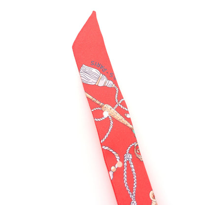 Hermes Silk Les Cles A Pois Doll Twilly Grenadine Beige Multicolor 3 of 4