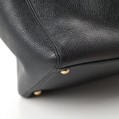 Chanel Calfskin Cerf Executive Shopper Tote Black 14 of 16