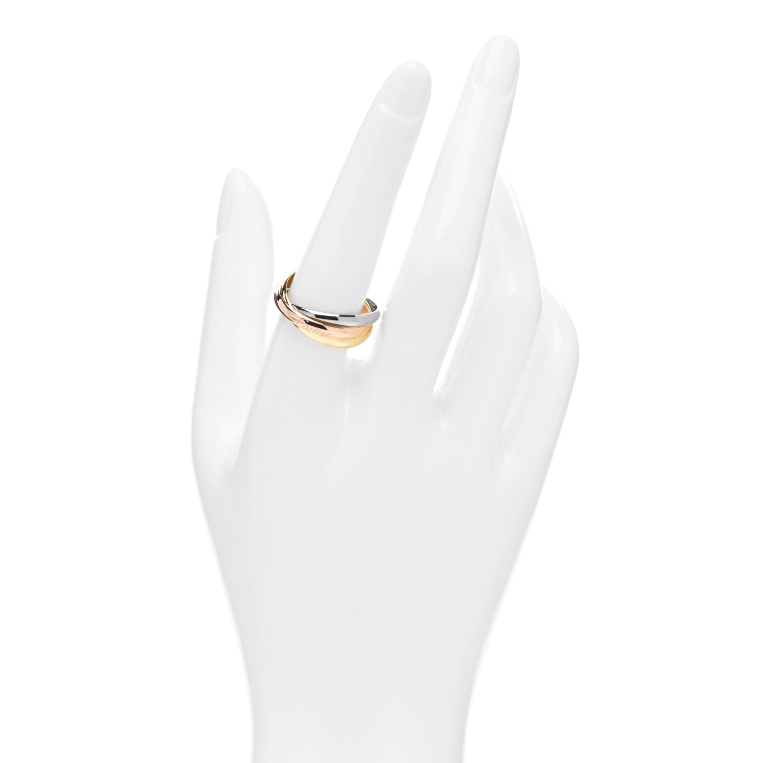 Cartier 18K Pink Yellow White Gold Small Trinity Ring 59 8.75 2 of 5