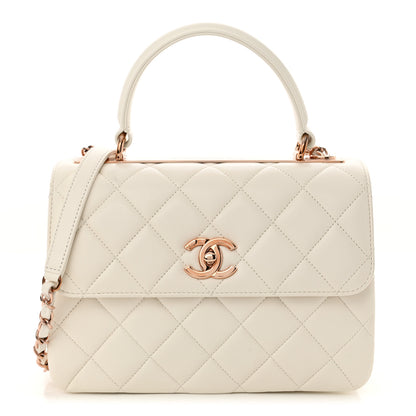 Chanel Lambskin Quilted Small Trendy CC Dual Handle Flap Bag White 1 of 12