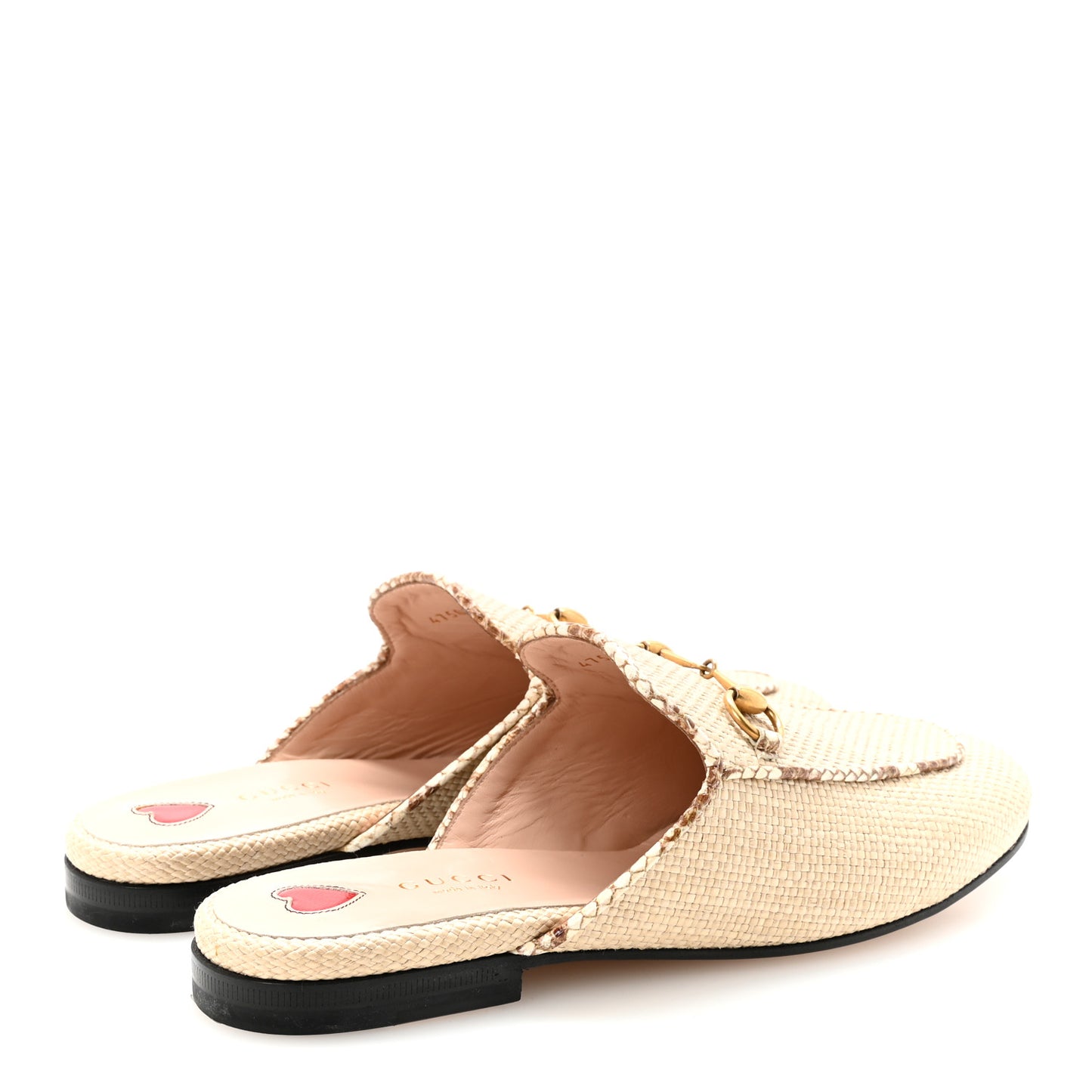 Straw Elaphe Womens Princetown Slippers 38 Natural Cream Brown