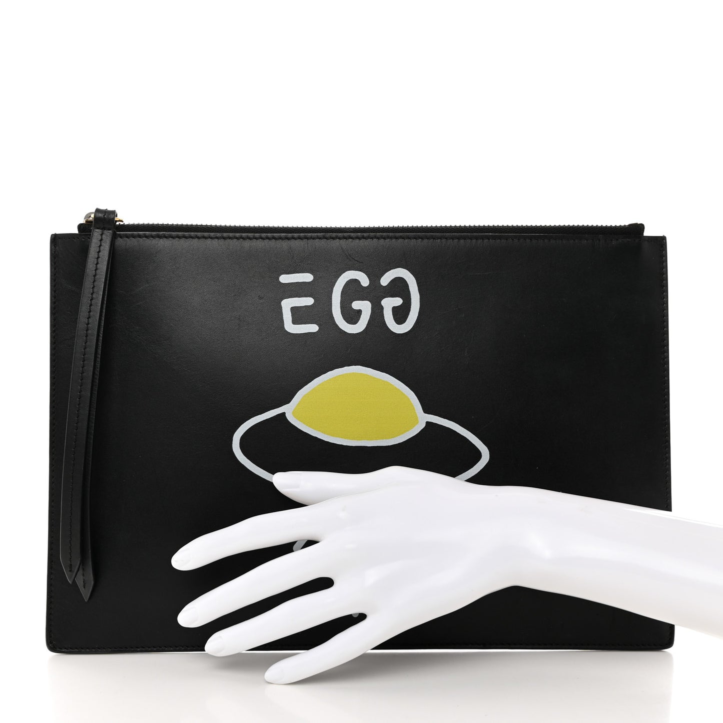 Calfskin Gucci Egg Pouch Black
