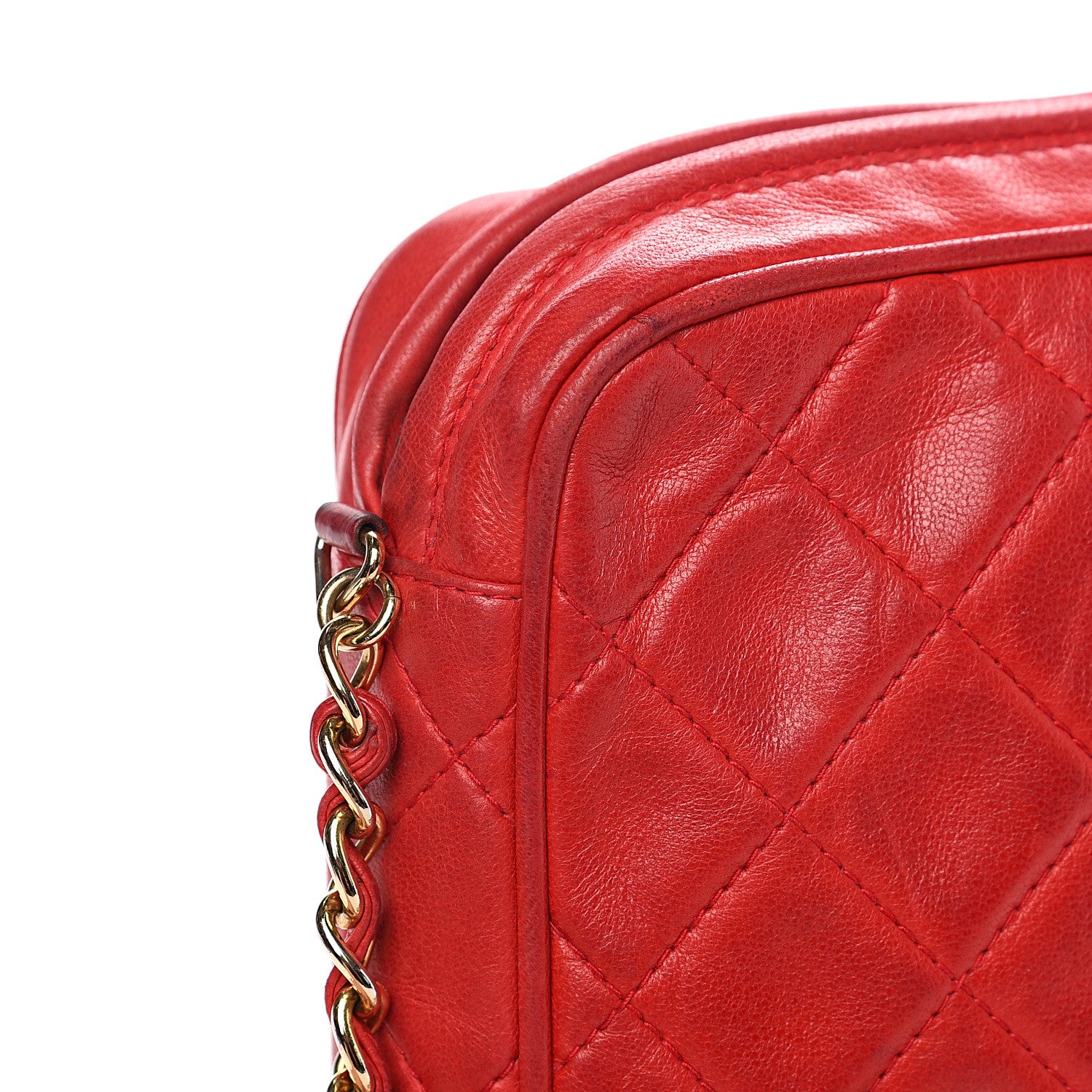 Chanel Lambskin Quilted Flap Tassel Camera Case Red 13 of 15