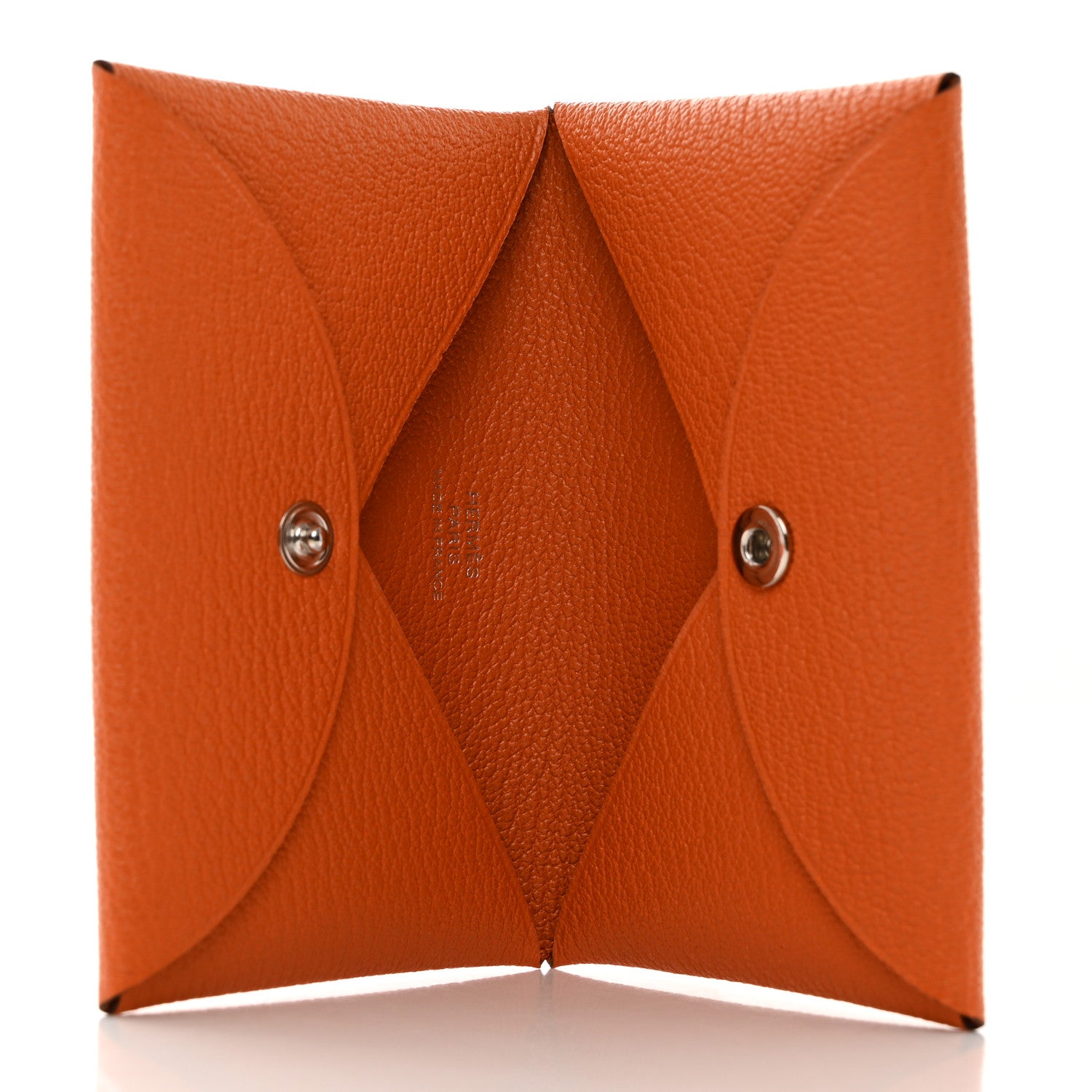 Hermes Chevre Calvi Card Case Orange 5 of 8