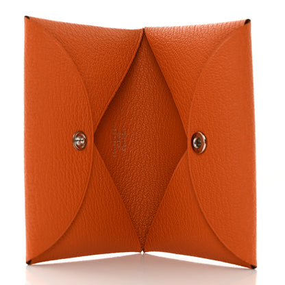 Hermes Chevre Calvi Card Case Orange 5 of 8