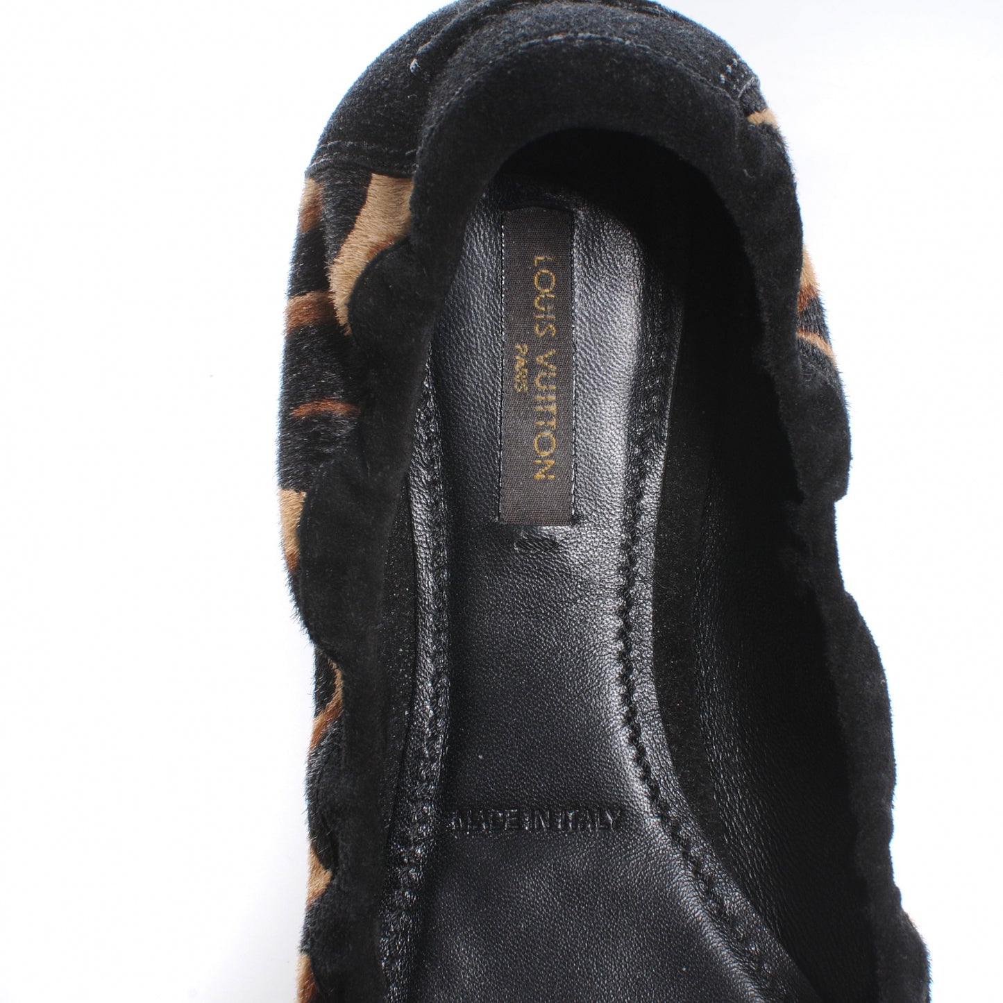 Leopard Pony Hair Ballerina Flats 37