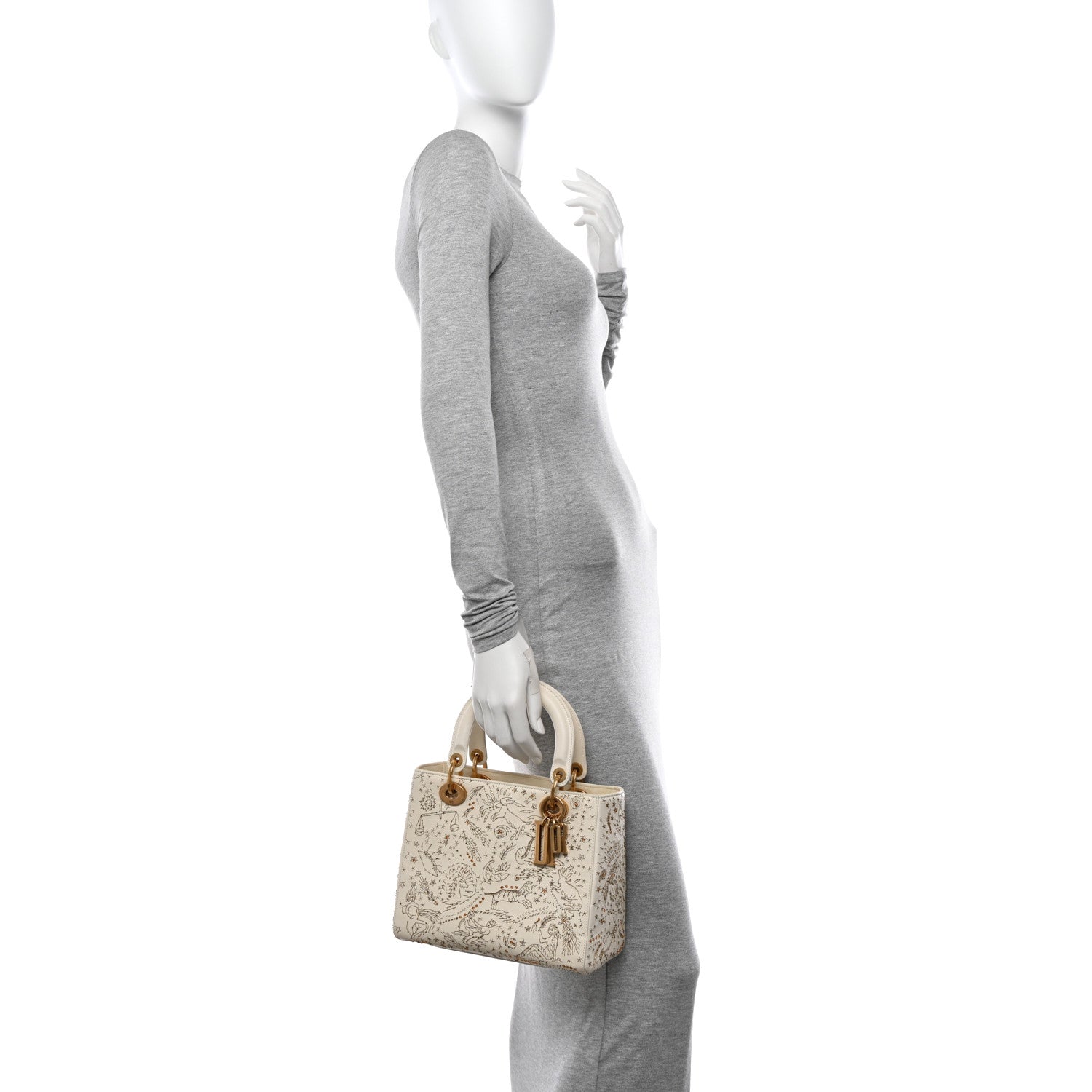 Christian Dior Embroidered Medium Lady Dior White Multicolor 2 of 10