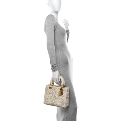 Christian Dior Embroidered Medium Lady Dior White Multicolor 2 of 10
