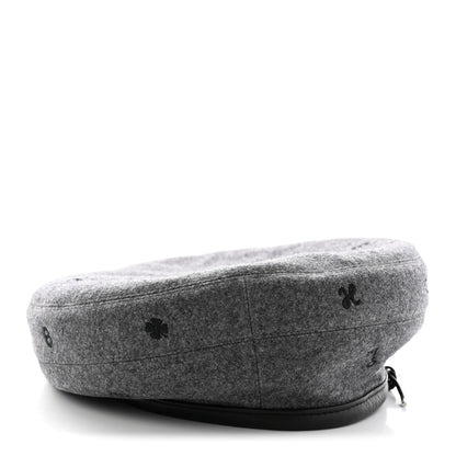 Hermes Cashmere Lambskin Saint-Honore Charms Beret 56 Charbon 5 of 12