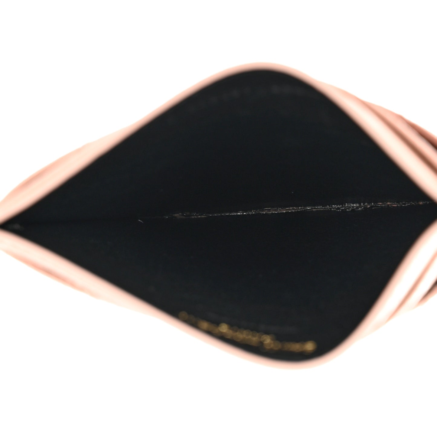 Grain De Poudre Matelasse Chevron Monogram Credit Card Case Pale Pink