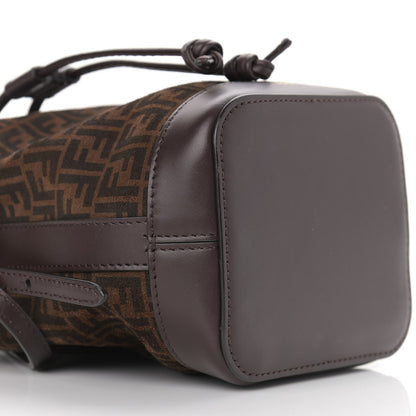 Fendi Suede Vitello King F is Fendi Micro FF Mini Mon Tresor Bucket Bag Sigaro Marrone Ebano 8 of 9