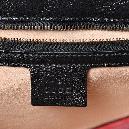 Gucci Vintage Effect Calfskin Matelasse Diagonal Striped Small Torchon GG Marmont Shoulder Bag Black Beige 5 of 10