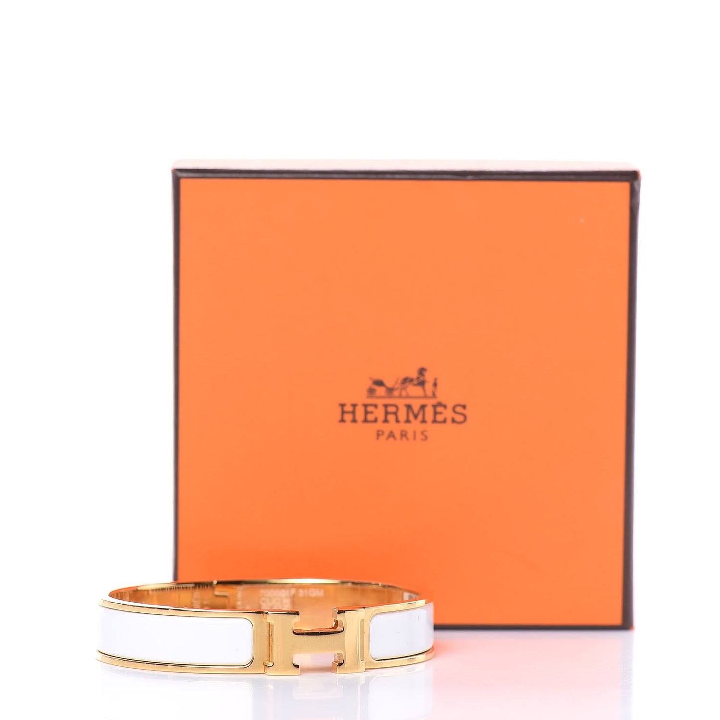 Enamel Narrow Clic Clac H Bracelet GM White