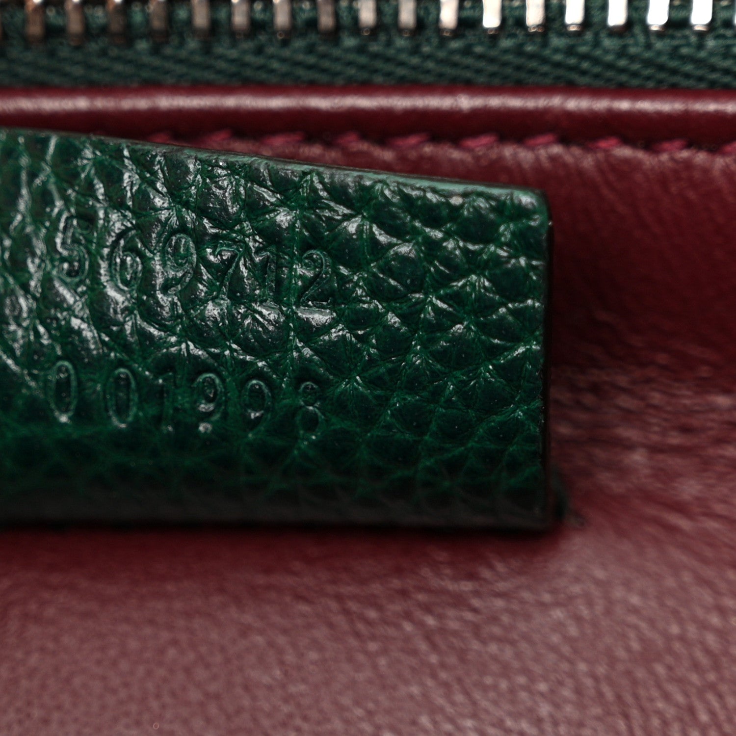 Gucci Grainy Calfskin Small Zumi Top Handle Bag Vintage Green 7 of 11