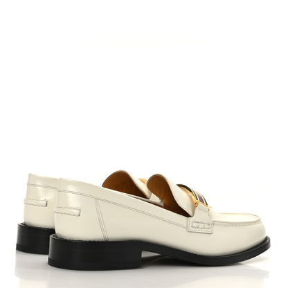 Christian Dior Brushed Calfskin Dior Code 15mm Loafers 40 Off White 4 of 8