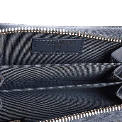 Chanel Caviar Quilted Zip Coin Purse Blue 5 of 8