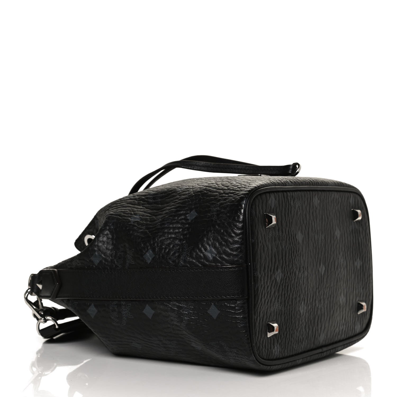 MCM Visetos Small Essential Drawstring Bucket Bag Black 4 of 13