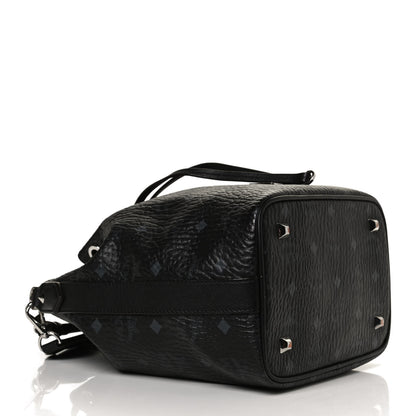 MCM Visetos Small Essential Drawstring Bucket Bag Black 4 of 13