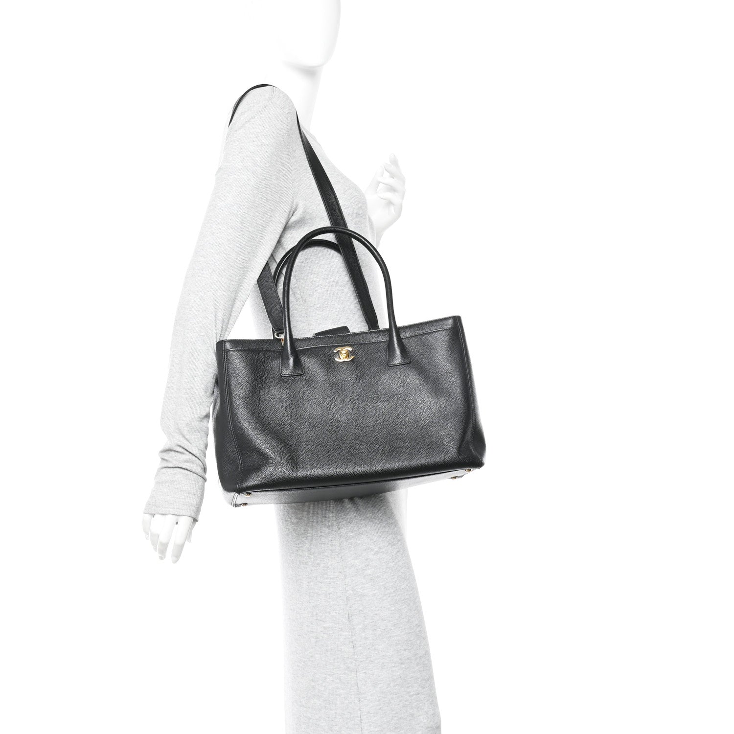 Chanel Calfskin Cerf Executive Shopper Tote Black 2 of 12