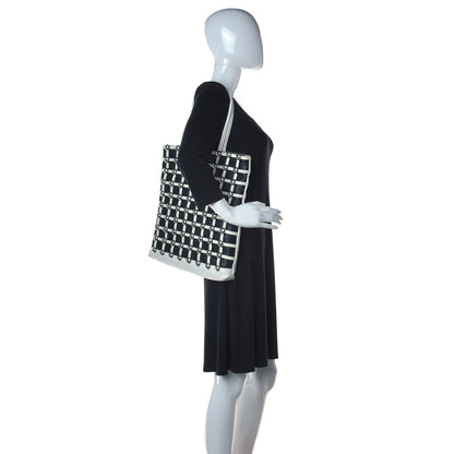 Alexander Wang Calfskin Dome Stud Cage Shopper Tote White Black 2 of 10