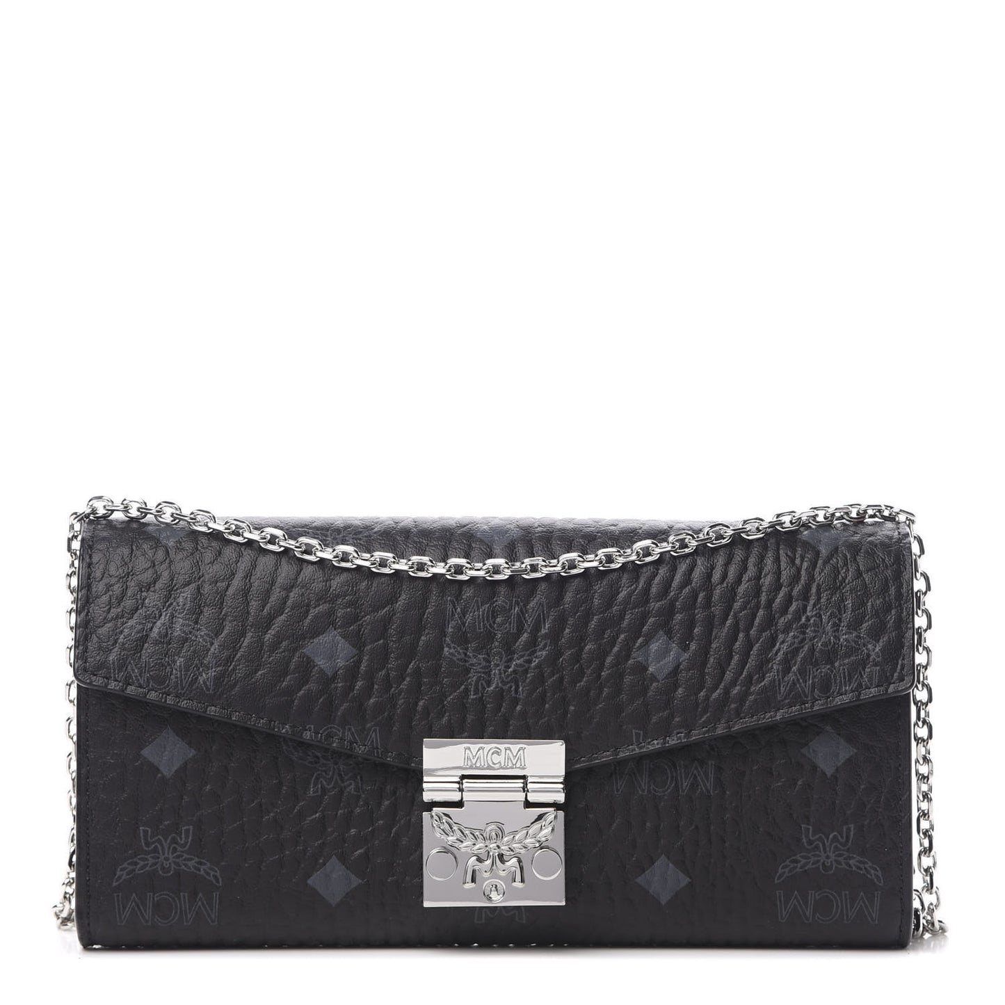Visetos Large Patricia Wallet On Chain Black