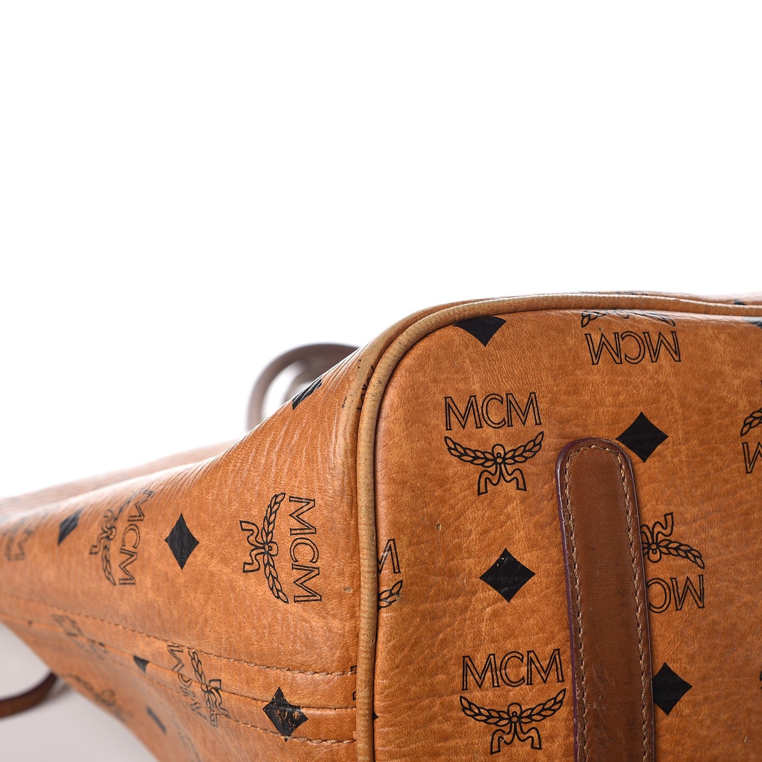 MCM Visetos Liz Reversible Shopper Tote Cognac 24 of 26
