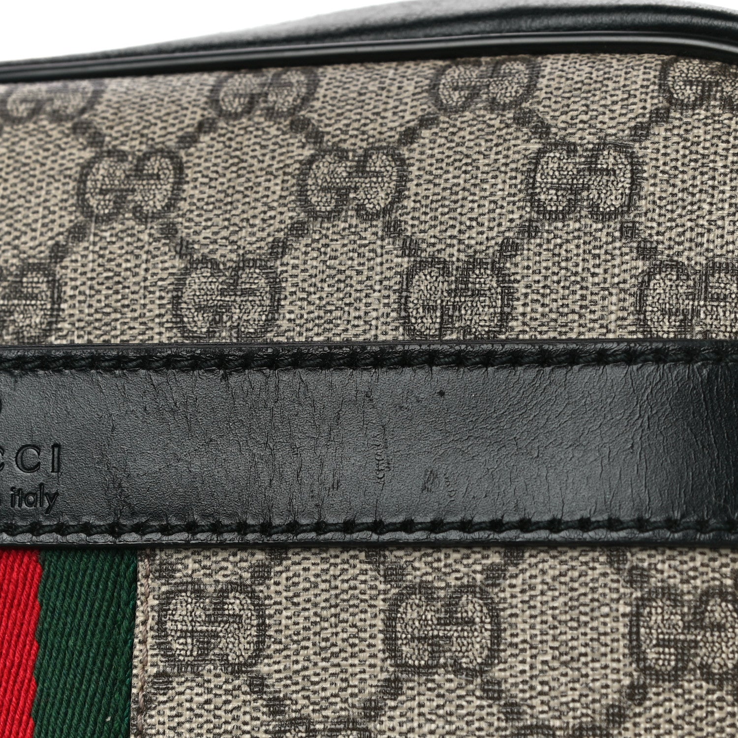 Gucci GG Supreme Monogram Web Medium Shoulder Bag Black 14 of 20