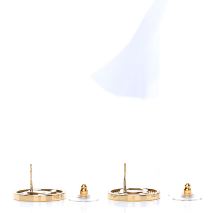 Chanel Metal Mesh Circle CC Earrings Gold 3 of 5